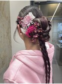 着物ヘア卒業式ヘア成人式ヘアヘアセットカチモリタイトアレンジ