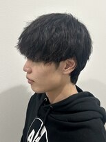 ヒュイル バイ ニアウ(Hwyl by Niau) 波巻きスパイラルミニマッシュウルフパーマカットメンズショート