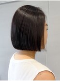 ボブショートボブ縮毛矯正ベージュグレージュ門前仲町
