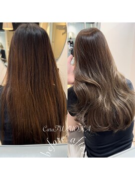 カラ フクオカ(Cara FUKUOKA) オリーブベージュ《★髪質改善うる艶水素カラー＋カット★》