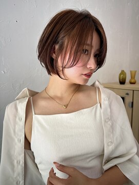 リリー(Lilly) ナチュラルなアプリコットオレンジ＊ショートボブ