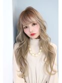 ミニウルフチェリーブラウンホワイトグレージュフェザーパーマ