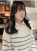 【松本咲花】ミディアムレイヤーチャコールグレージュ冬カラー