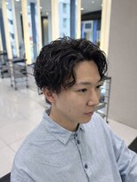 エアー 銀座タワー(AIR)&nbsp;メンズカットパーマスタイルツーブロック黒髪