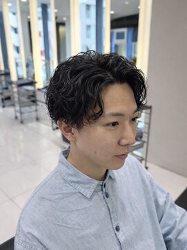 エアー 銀座タワー(AIR) メンズカットパーマスタイルツーブロック黒髪