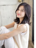 ワゴンバイアフロート(Wagon by afloat)&nbsp;くびれミディアム×外ハネ/ダークブルー30代40代面長丸顔池袋
