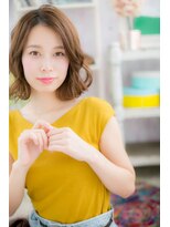 ミック ヘアアンドメイク アップ 駒込店(miq Hair&Make up)&nbsp;スイングカールの小顔ミディ