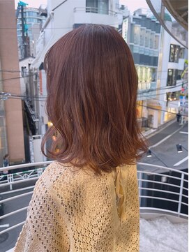 グロウミドル(GROW middle) ブリーチなしでツヤ感たっぷり可愛いピンクベージュ×ミディアム