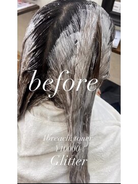 グリッター (Glitter) 30代40代50代60代☆ 大人女性×ブリーチカラー・大人ピンク