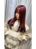 赤髪　エンドカラー  ダブルカラー　レイヤーカット