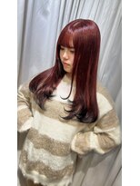 ユーフォリア 渋谷グランデ(Euphoria SHIBUYA GRANDE) 赤髪　エンドカラー  ダブルカラー　レイヤーカット
