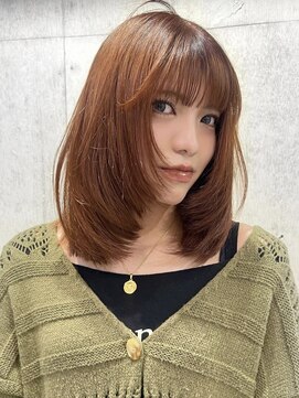 サイン 表参道(SIGN) ミディアムヘアグレージュカラーデザインカラーシルキーベージュ