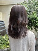 チョコレートブラウン/ミディアムボブ/艶髪/ナチュラル