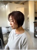 大人可愛い◎似合わせカットイメチェンフルバングショート