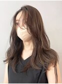 美髪顔周りレイヤー韓国ヘアロング_ba406582