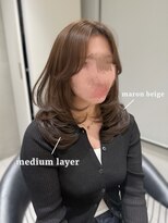 ロンドウル 熊本(Lond ulu) ウェーブミディアムメルティカラー×ブリーチなし韓国【熊本】