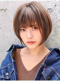 イメチェン/ホワイトブロンド/外ハネボブ/美髪/表参道/髪質改善
