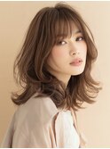 アプリコットオレンジハイライトカラーサーフカール夏くびれヘア