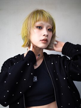 ギークス(GEEKS) 【GEEKS渋谷】レイヤーボブ/デザインカラー/ハイトーン/前髪あり