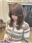 韓国風/レイヤー/前髪カット/オリーブ/透明感/ハッシュカット
