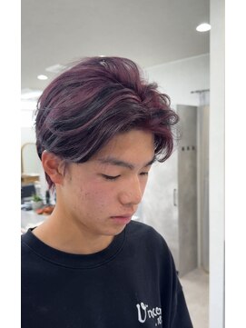 イツキ メンズ(ITSUKI men's) ワインレッド×グレーローライトミックスカラー