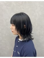 エニル 春日部店(enil) ◎ネオウルフカット■黒髪暗髪セミロングウルフレイヤーカット◎