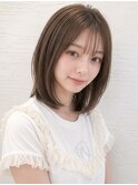 秋カラーミディアムレイヤー/やわらかブラウン顔周りp大宮