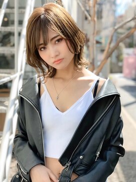 ケアリー 武蔵小杉(Carelly) AUSTIN☆外ハネボブアッシュブラウンネオウルフツイストパーマ