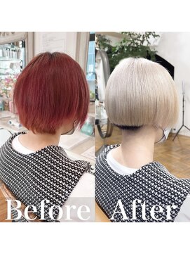 オブヘアーギンザ(Of HAIR GINZA) はじめましてのお客様☆赤髪からのビフォーアフター！！