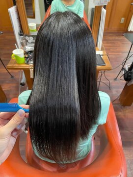 「ビフォーアフターあり」うる艶ロング「縮毛矯正」