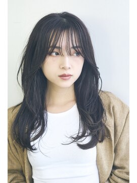 エアー 青山(AIR) ロングレイヤー/グレーベージュ/ネビージュ/黒髪