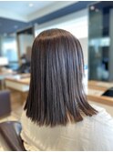 切りっぱなしボブ/ストレートパーマ