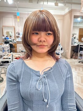 アネーロバイエーケー(ANHELO by AK) デザインカラー×ウルフカット