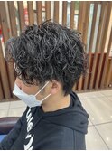 冬メンズパーママッシュウルフ×サーフカール