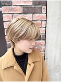 春色ブリーチ×透明感ミルクティー◎20代30代小顔カット