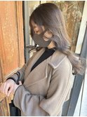 韓国ヘア 韓国スタイル シースルーバング ベージュ