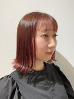 オレンジ 十三店(ORANGE)&nbsp;切りっぱなしボブとピンク系カラーの最強の組み合わせ◎