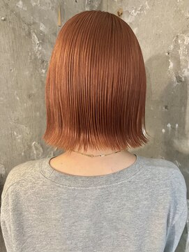 アンリ(Henri) 【かしむらゆうか】オレンジカラー/ブリーチ/ケアブリーチ/ボブ