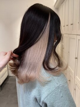 ベレーザ 渋谷(BELEZA) 4125黒髪インナーカラーシルキーグレーベージュニュアンスカラー