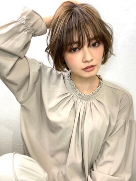 サフィール(Saphir) Saphir☆ショートボブヘアアッシュグレー「似合わせカット」