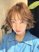 ノイカーム(noi Calm)&nbsp;顔周りレイヤーカットグレージュカラーくびれボブベージュカラー