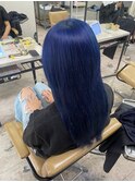 ネビージュ小顔カットワンレンネイビーブルーケアブリーチ所沢