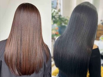 トゥットヘアー(Tutto hair)の写真/【愛知/髪質改善】髪の内部から補修してくれるトリートメントで、毛先まで潤いたっぷりの艶髪に♪