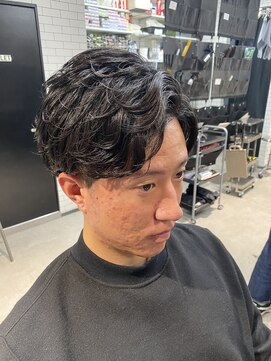 リレーションメンズヘアー(RELATION MEN'S HAIR) テーパーフェードスペインカールスパイキーショートメンズパーマ