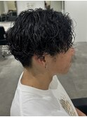 メンズカットパーマ波巻きスパイラルパーマセンターパートカット