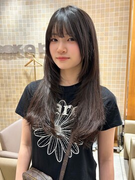 ピークアブー 銀座並木通り(PEEK-A-BOO) ★フェイスレイヤーハッシュカット韓国ロングレイヤーナチュラル