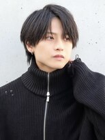 エイド 本店(aid)&nbsp;束感センターパートウルフショートアップバング黒髪