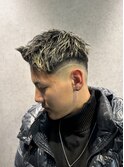 ツイストパーマ×メッシュカラー×フェード