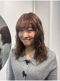 クリームパーマ/パーマアレンジ/ウェーブヘア/ベージュカラー