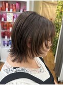 ハッシュボブ　ウルフヘア　髪質改善　透明感カラー